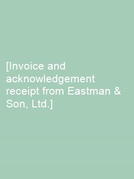[Invoice and acknowledgement receipt from Eastman & Son, Ltd.]