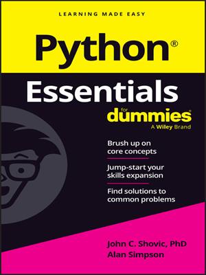Python essentials for dummies . John C Shovic. 