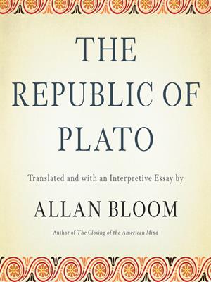 The republic of plato . Allan Bloom. 