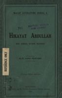 Hikayat Abdullah bin Abdul Kadir, Munshi. Jil. 1