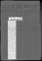 MALAYAN UNION APPOINTMENTS